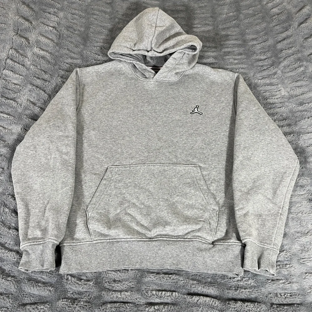 Jordan Mens Jumpman Fleece Hoodie Gray DQ7466-091 Size Small‎